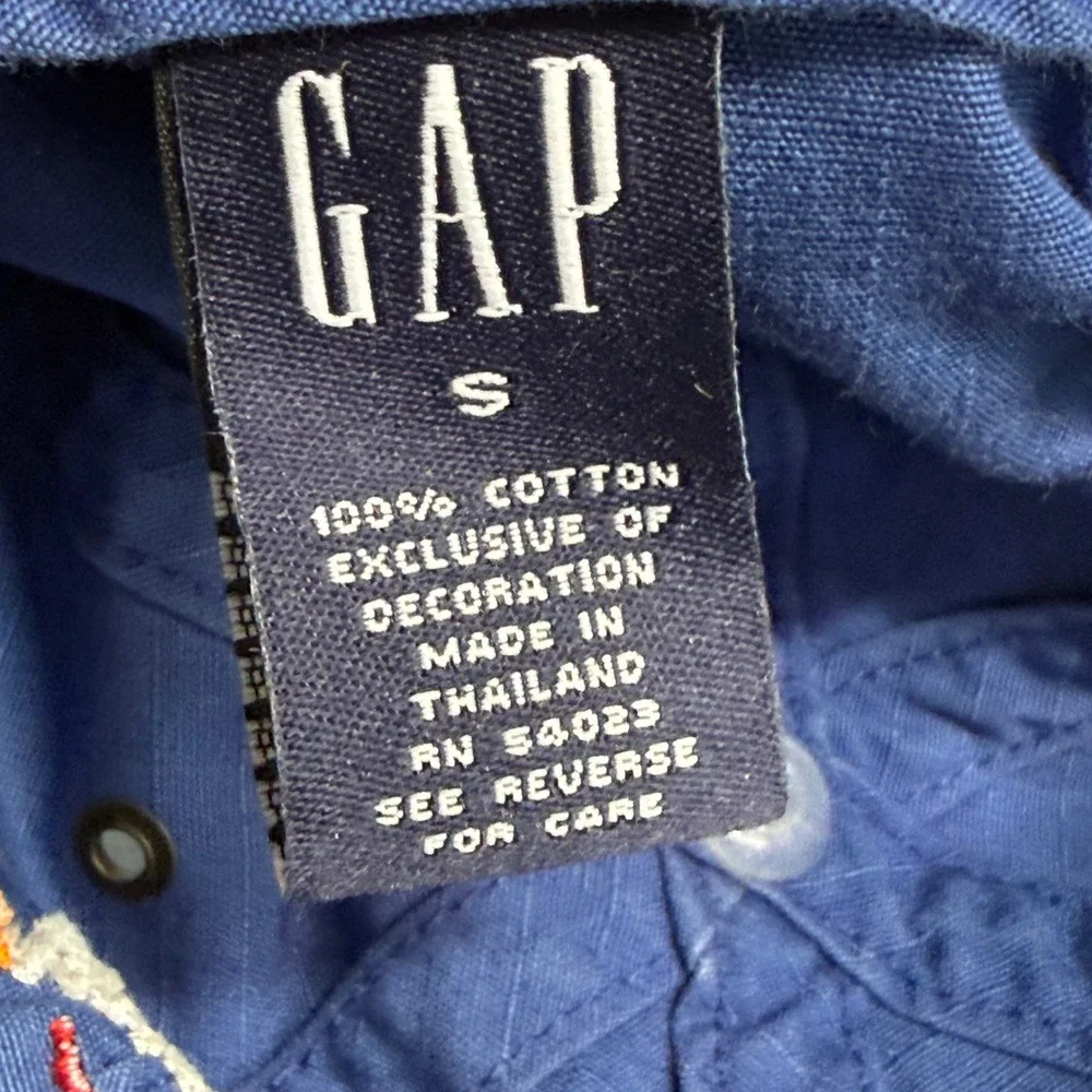 Vtg‎ Gap Havana Surf Team Blue Canvas Baseball Hat Red Trim Kids Y2k Cap preppy